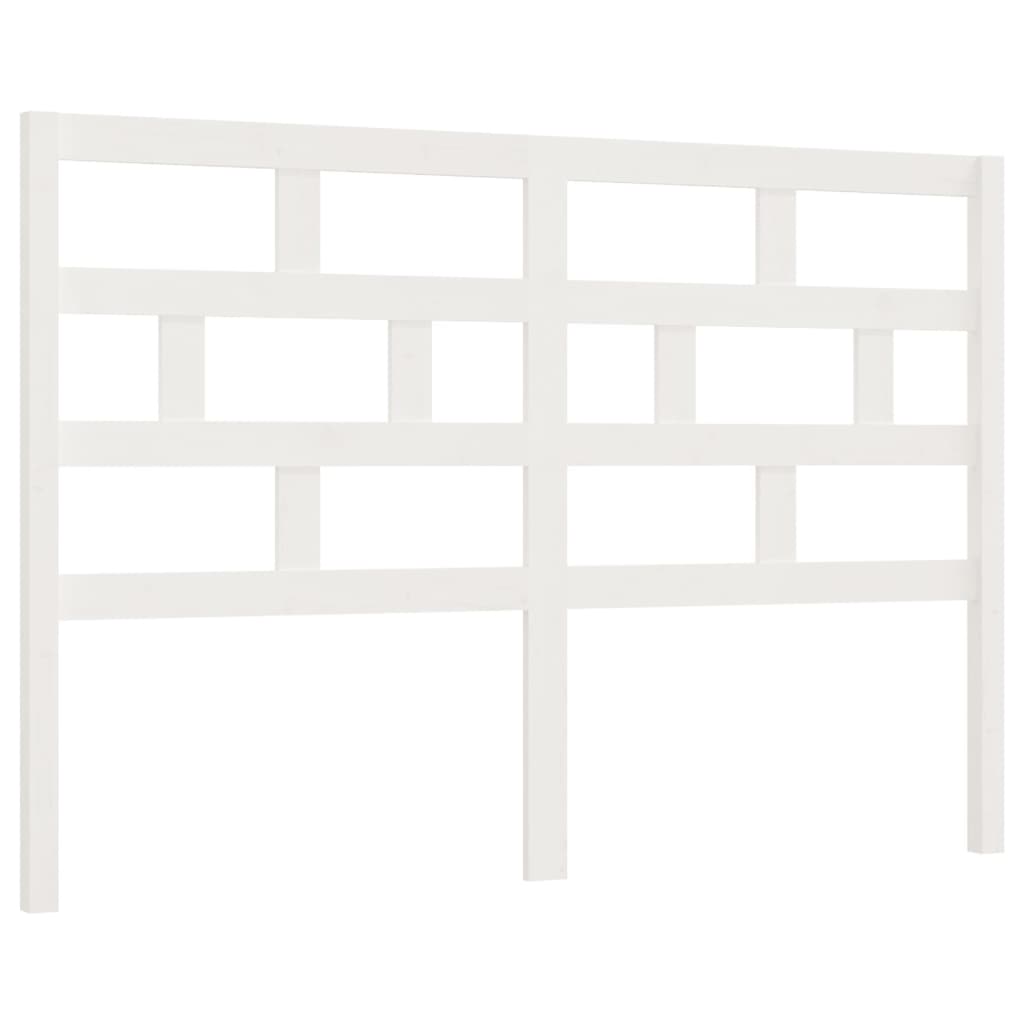 Bed Headboard White 146x4x100 cm Solid Wood Pine