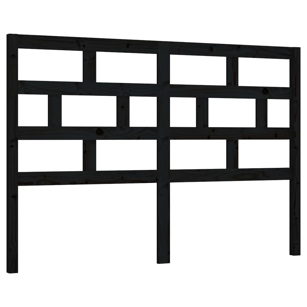 vidaXL Bed Headboard Black 156x4x100 cm Solid Wood Pine