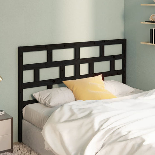 vidaXL Bed Headboard Black 156x4x100 cm Solid Wood Pine