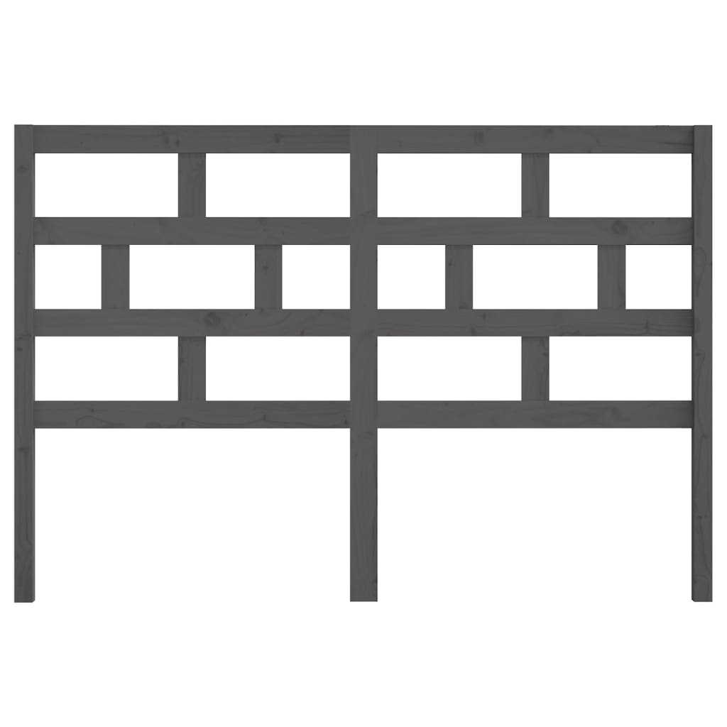 Bed Headboard Grey 166x4x100 cm Solid Wood Pine