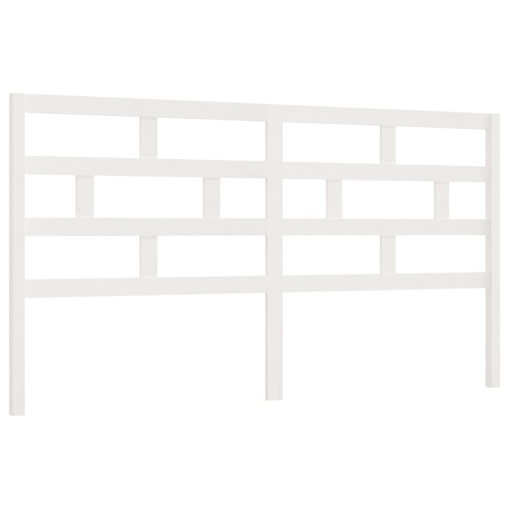Bed Headboard White 186x4x100 cm Solid Wood Pine