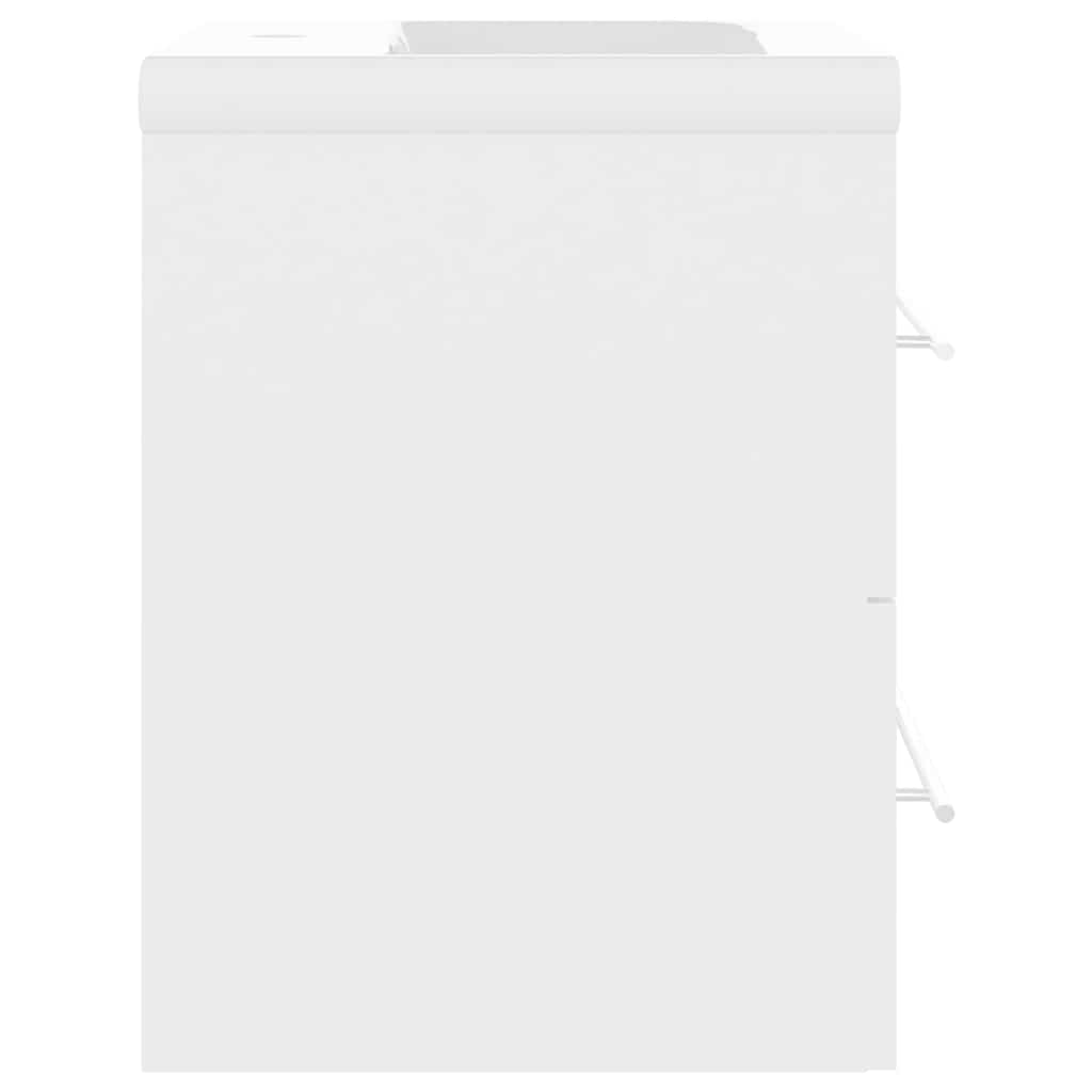 Sink Cabinet with Built-in Basin White Engineered Wood
