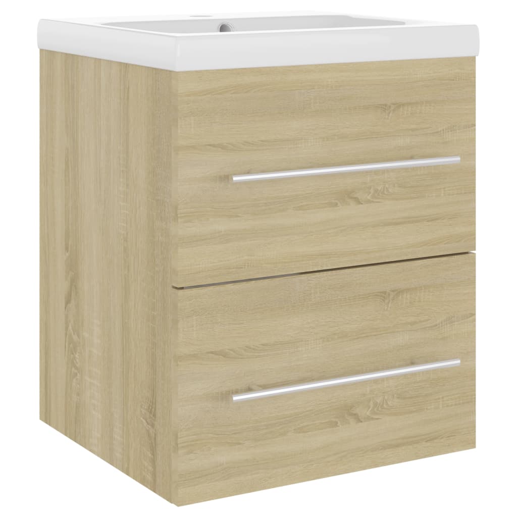 vidaXL Sink Cabinet with Built-in Basin Sonoma Oak Engineered Wood