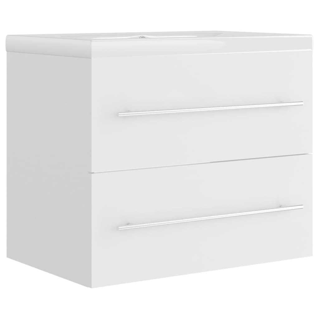 vidaXL Sink Cabinet with Built-in Basin White Engineered Wood