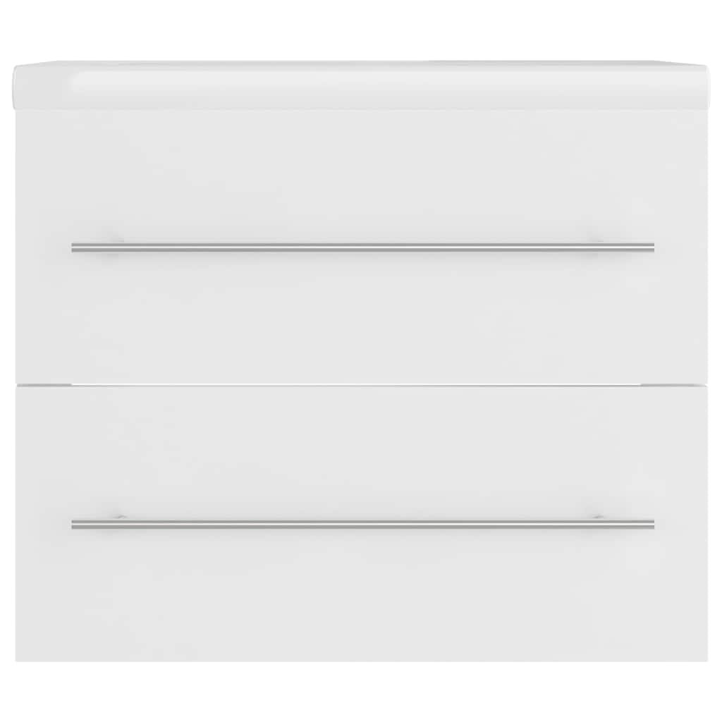 Sink Cabinet with Built-in Basin White Engineered Wood