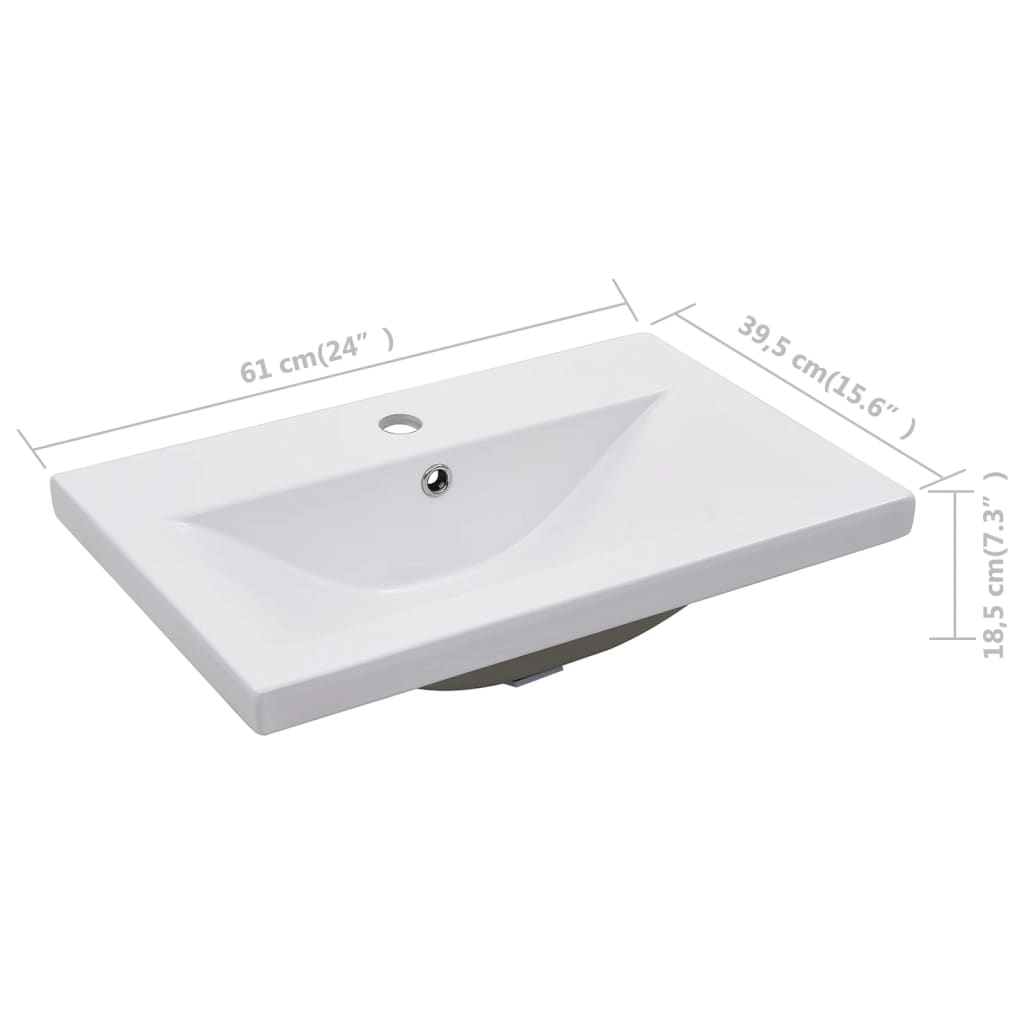 vidaXL Sink Cabinet with Built-in Basin White Engineered Wood