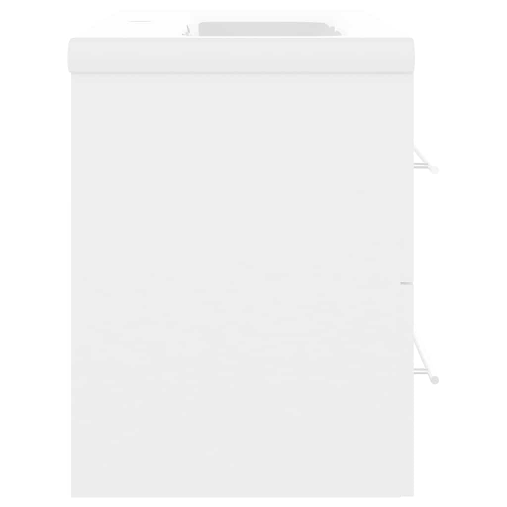 Sink Cabinet with Built-in Basin White Engineered Wood