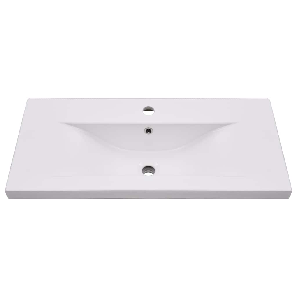 Sink Cabinet with Built-in Basin White Engineered Wood
