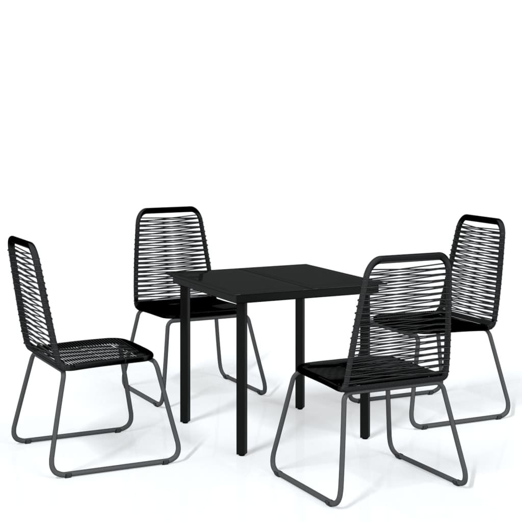 Garden Dining Set | Black | Powder-coated steel | Standard