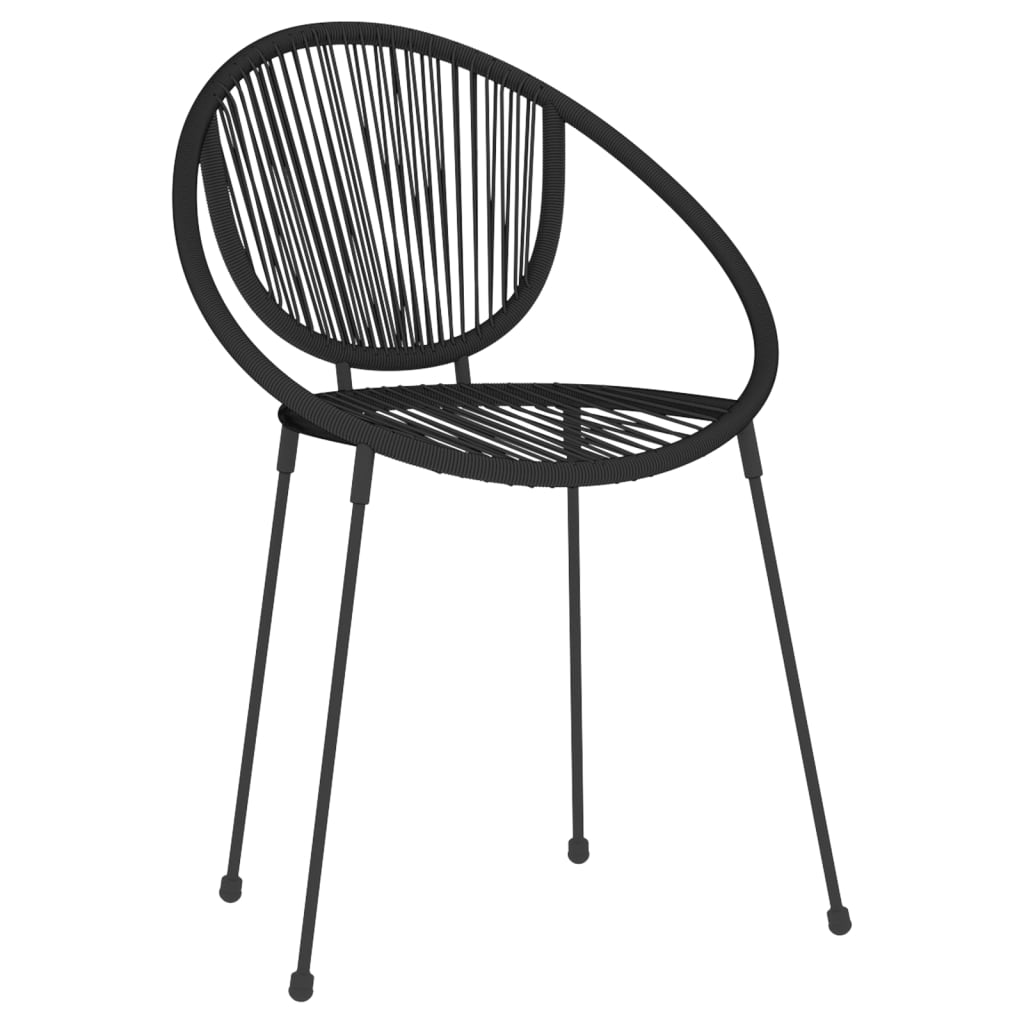 3099129 vidaXL 7 Piece Garden Dining Set Black (3x48566+318748+318763)