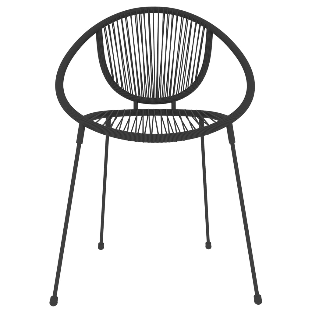 3099129 vidaXL 7 Piece Garden Dining Set Black (3x48566+318748+318763)
