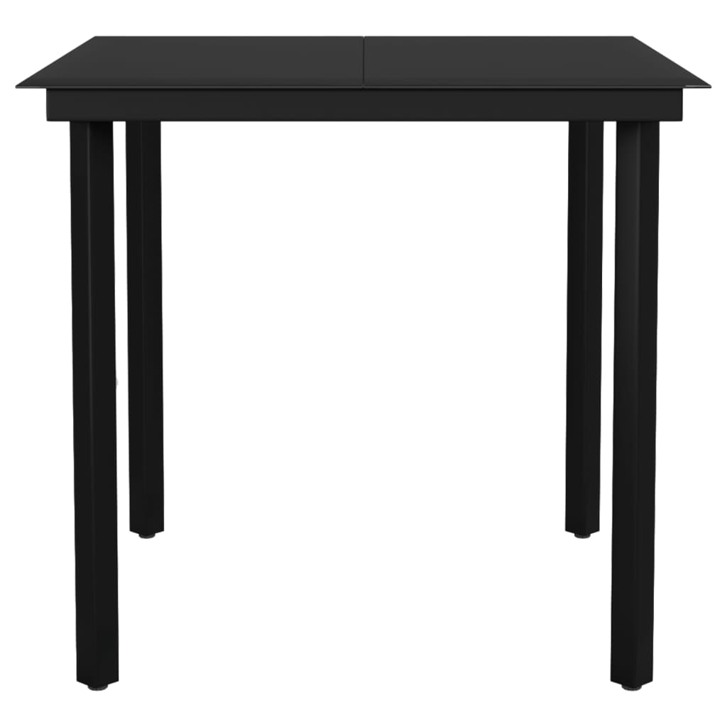 Dining Set | Black | Powder-coated steel, glass, cotton rope | Durable