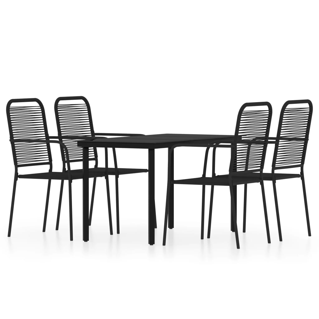 Dining Set | Black | Powder-Coated Steel | Medium |  Durable