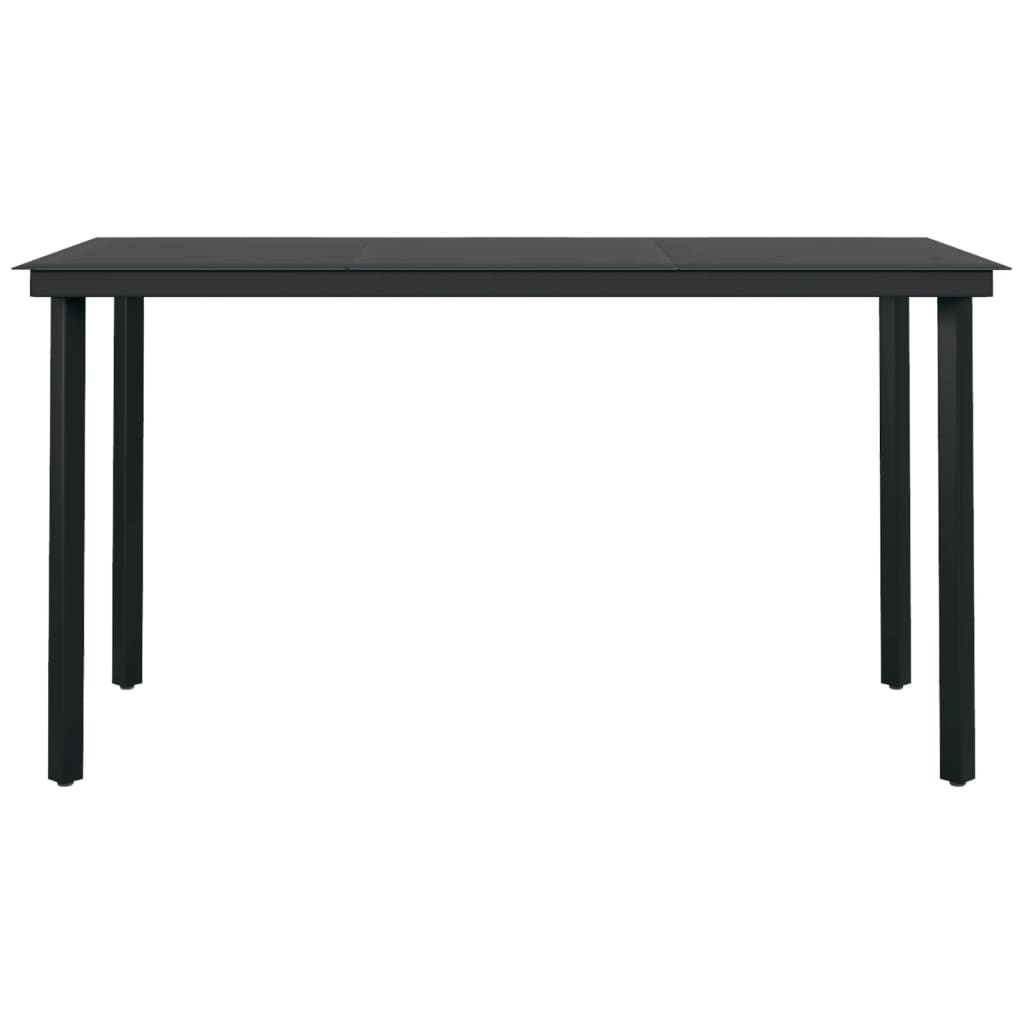 Dining Set | Black | Powder-coated steel, glass, cotton rope | Medium
