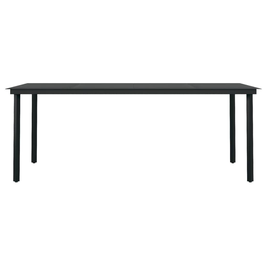 Dining Set | Black | Powder-coated steel, tempered glass, cotton rope