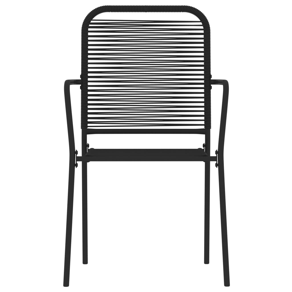 Dining Set | Black | Powder-coated steel, glass, cotton rope | Large