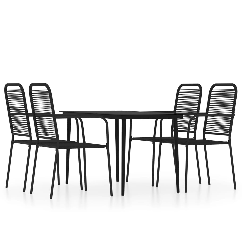 Dining Set | Black | Powder-coated steel | 5 Piece Set | Durable