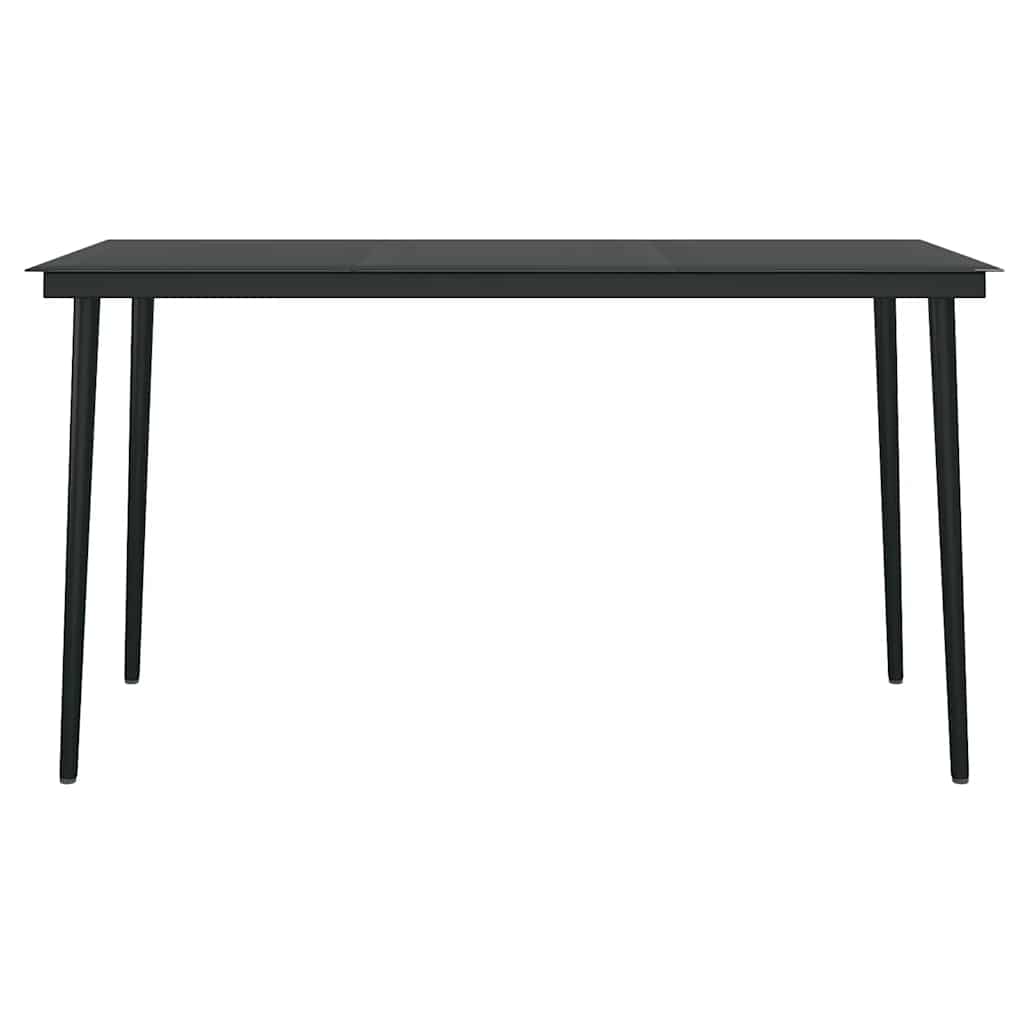 Dining Set | Black | Powder-coated steel, cotton rope, tempered glass