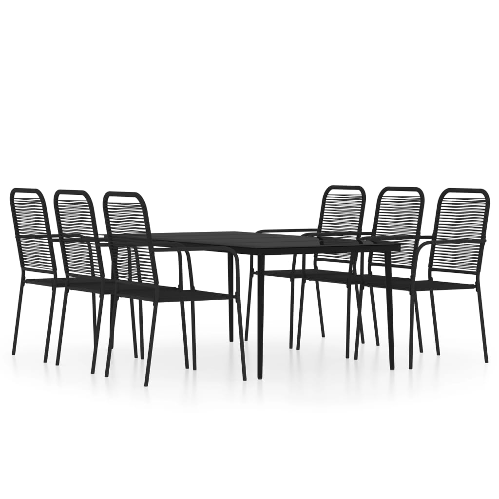 Dining Set | Black | Powder-coated steel | Large |  Durable  | Dining Set