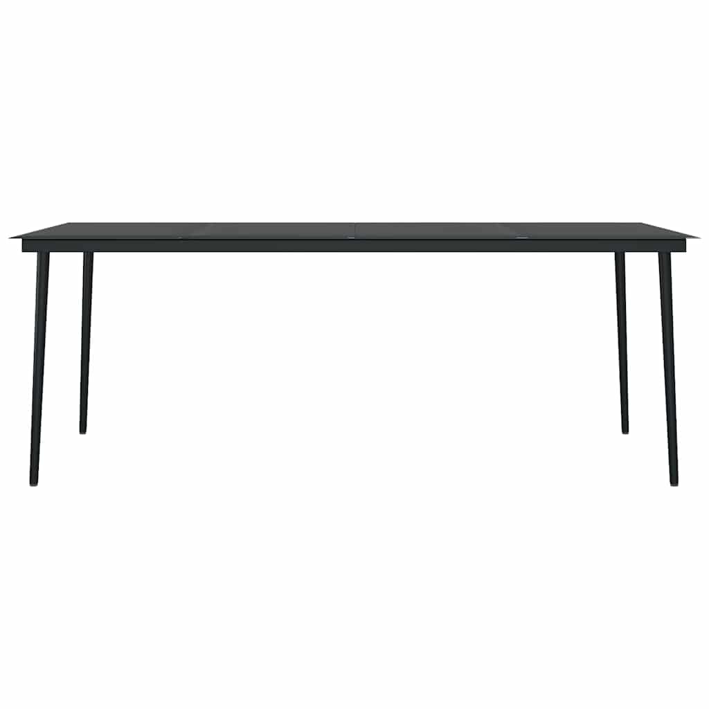 9 Piece Garden Dining Set Black