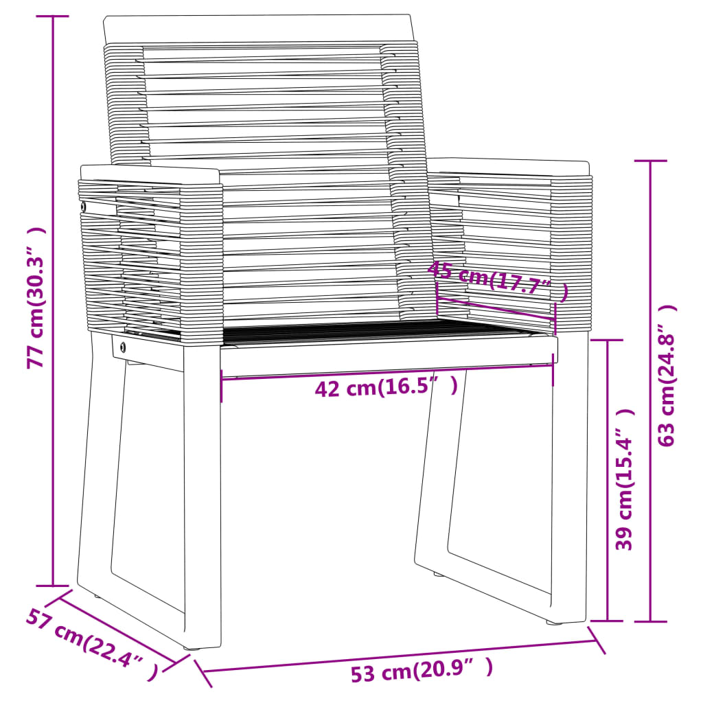 Dining Set | Black | Powder-coated steel | Medium