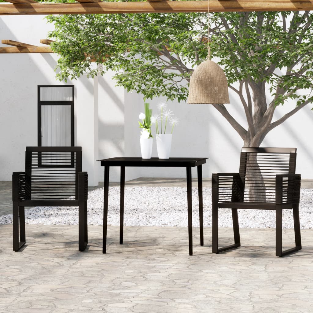 Dining Set | Black | Powder-coated steel | Medium