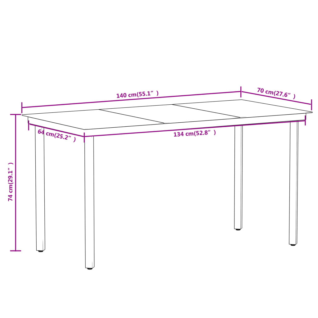 vidaXL 5 Piece Garden Dining Set Oak