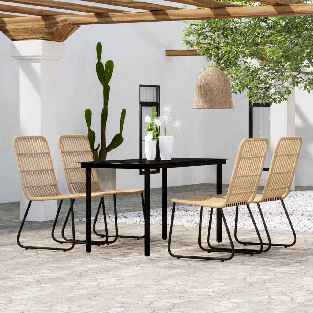 vidaXL 5 Piece Garden Dining Set Oak