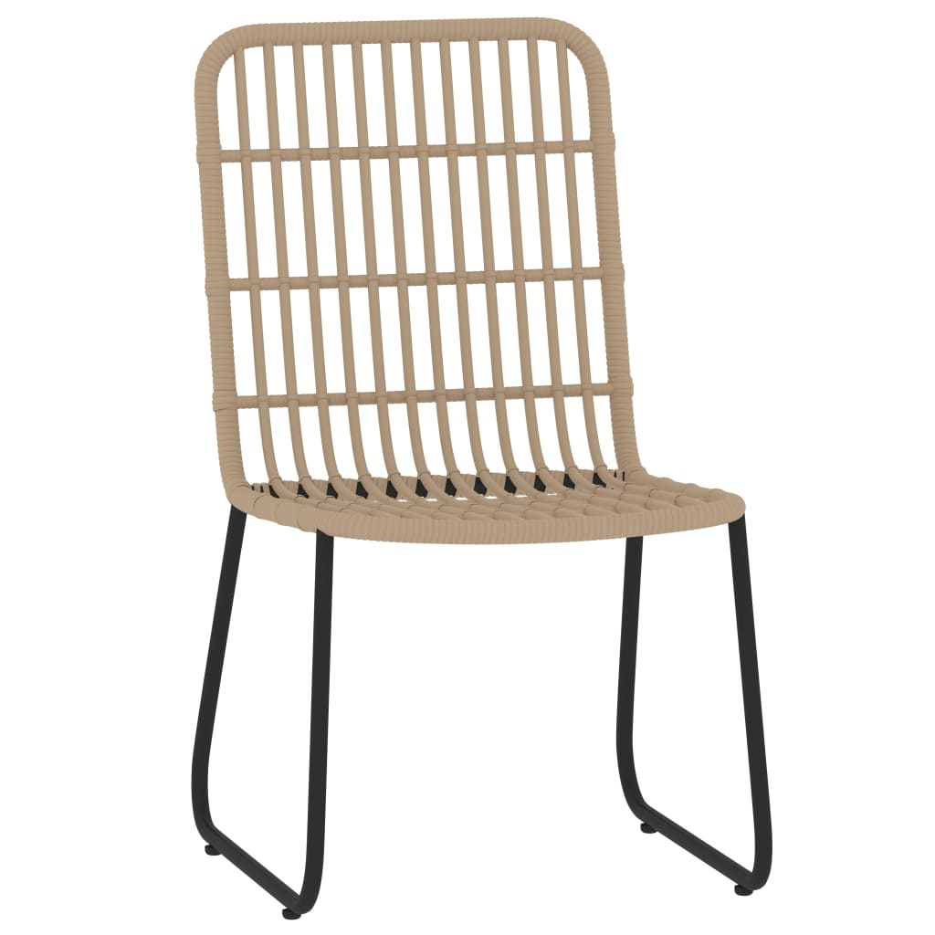 Dining Set | Oak and Black | PE Rattan, Powder-Coated Steel, Glass
