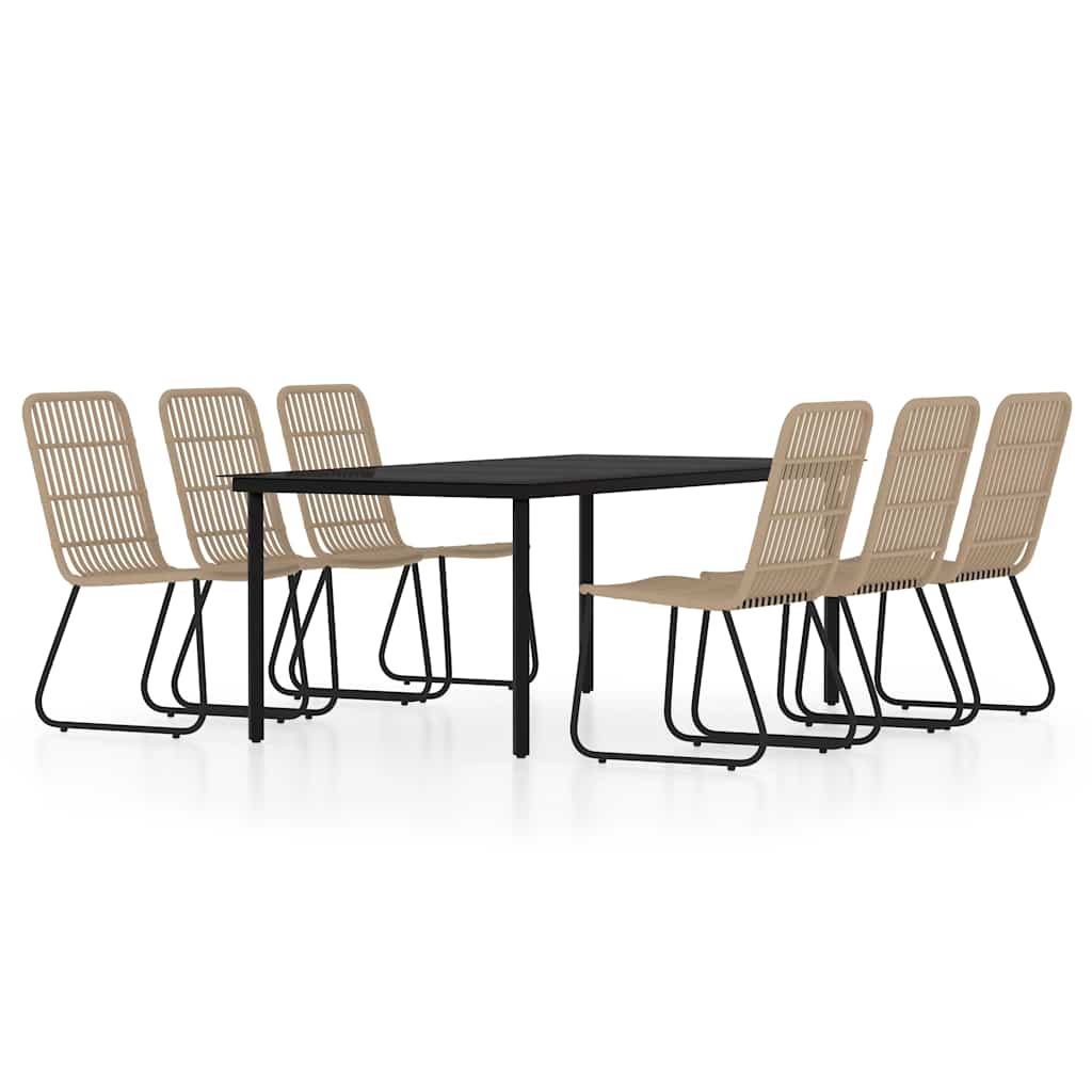 7 Piece Garden Dining Set Oak