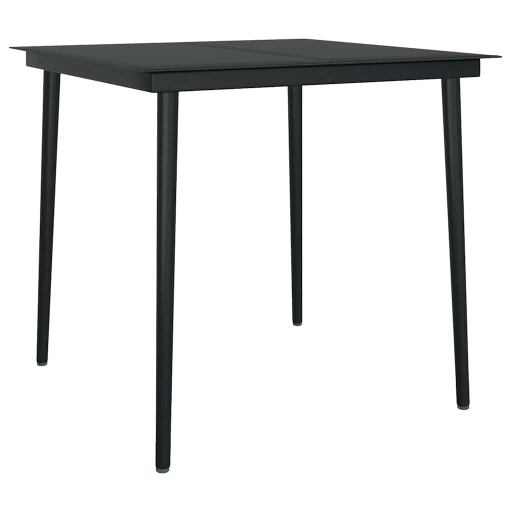 Dining Set | Oak and Black | PE rattan | Medium | Stackable | Dining Set
