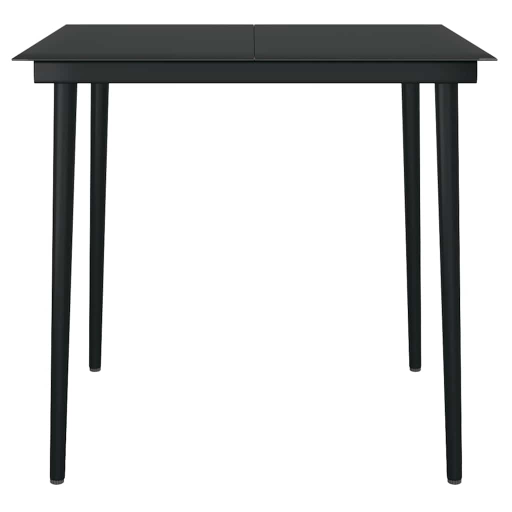Dining Set | Oak and Black | PE rattan | Medium | Stackable | Dining Set