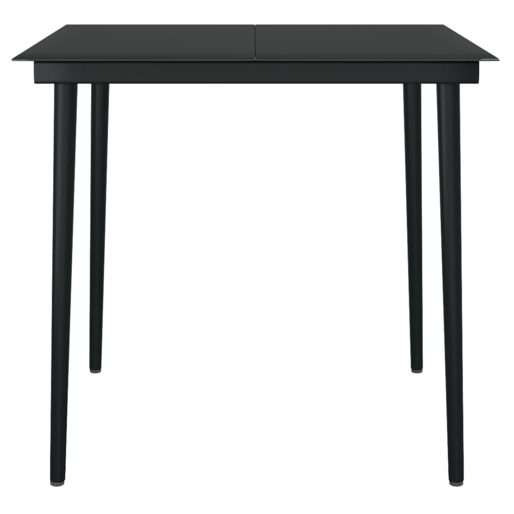 Dining Set | Oak and Black | PE Rattan and Powder-Coated Steel