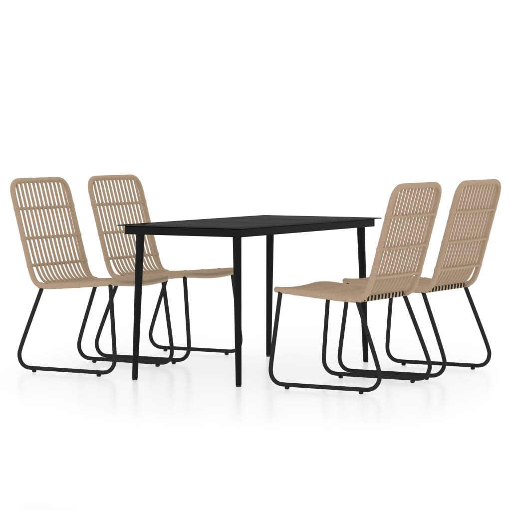 5 Piece Garden Dining Set Oak