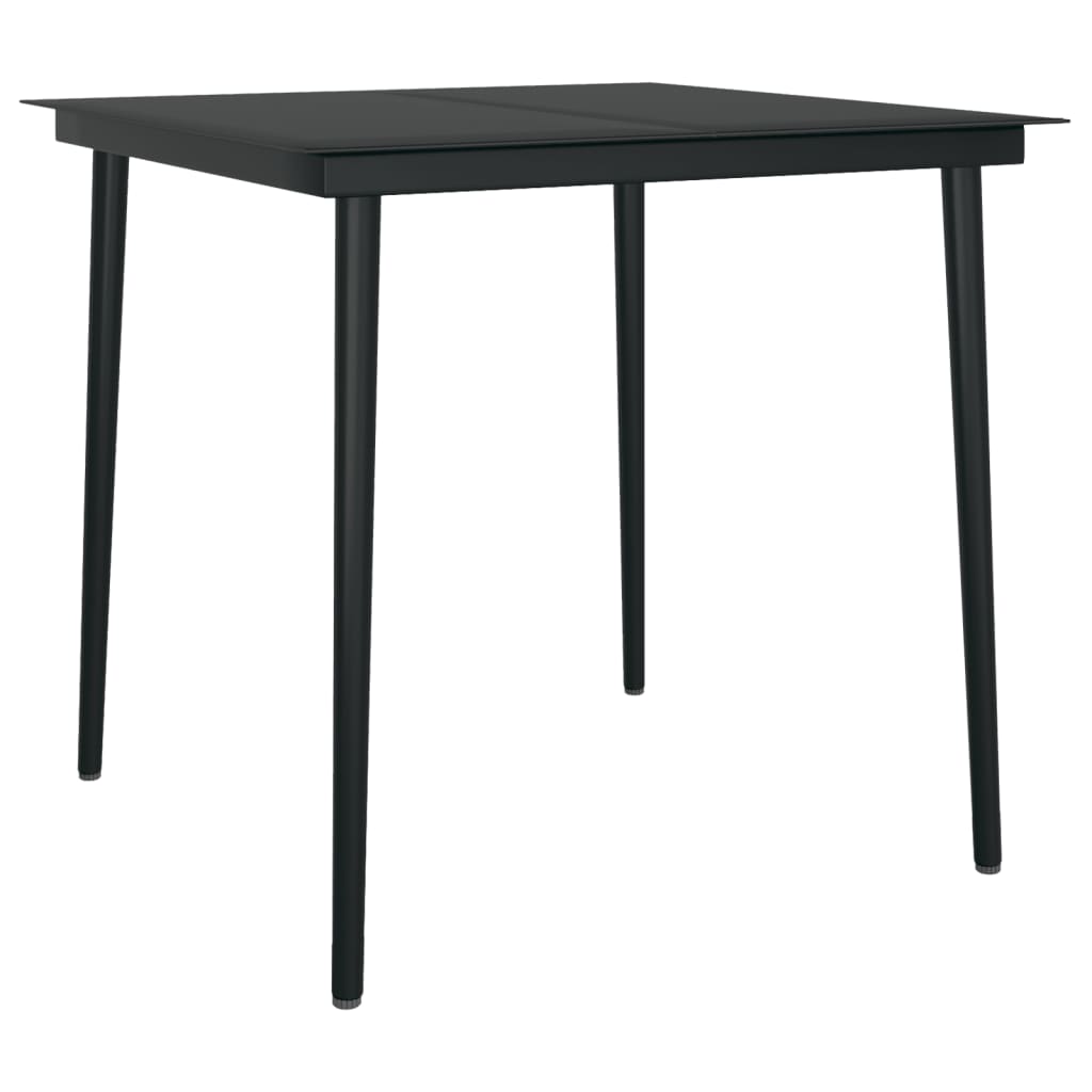 Dining Set | Black | PE rattan, powder-coated steel, glass | Medium