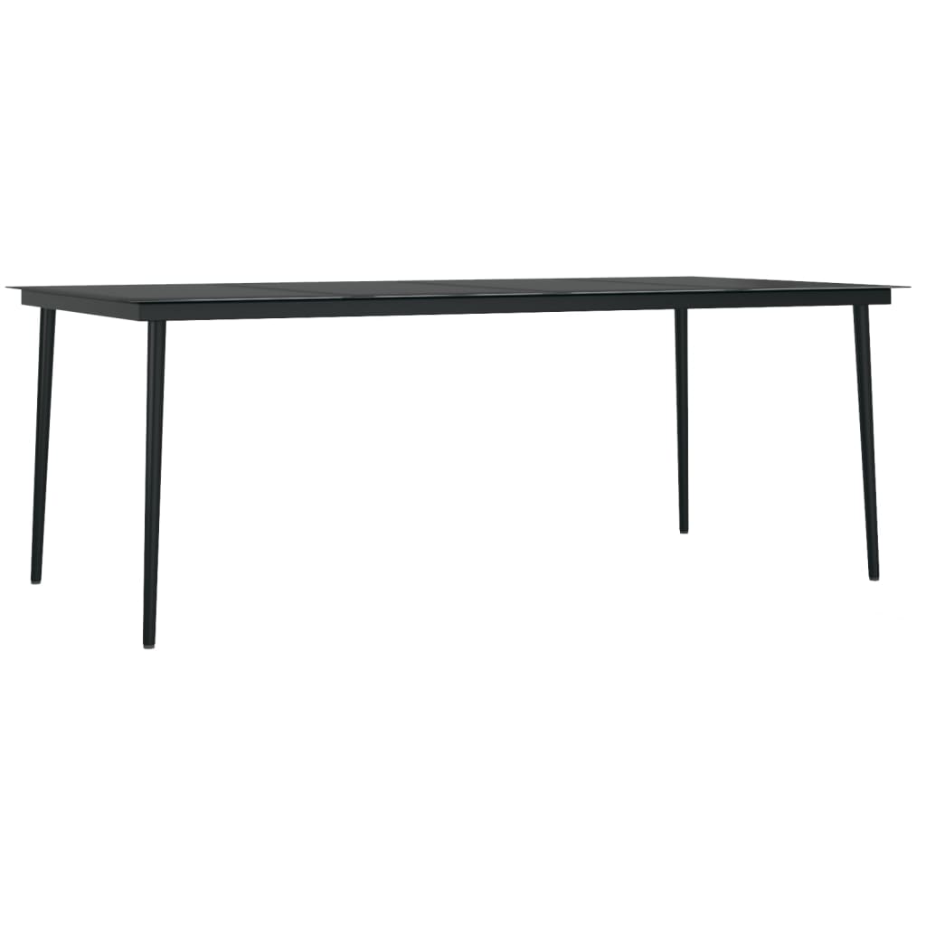 Dining Set | Black | Powder-coated steel | Large | UV-resistant materials