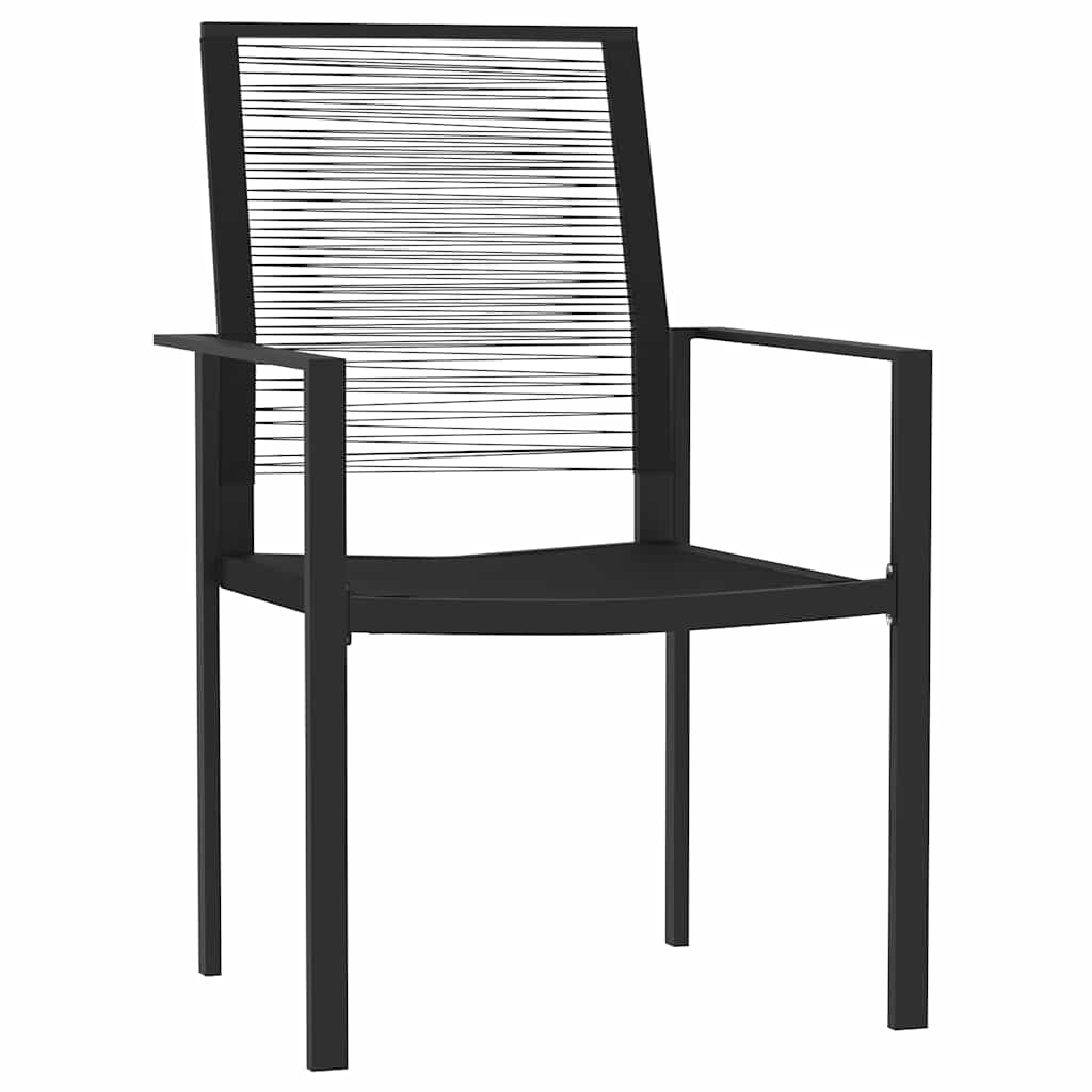 7 Piece Garden Dining Set Black