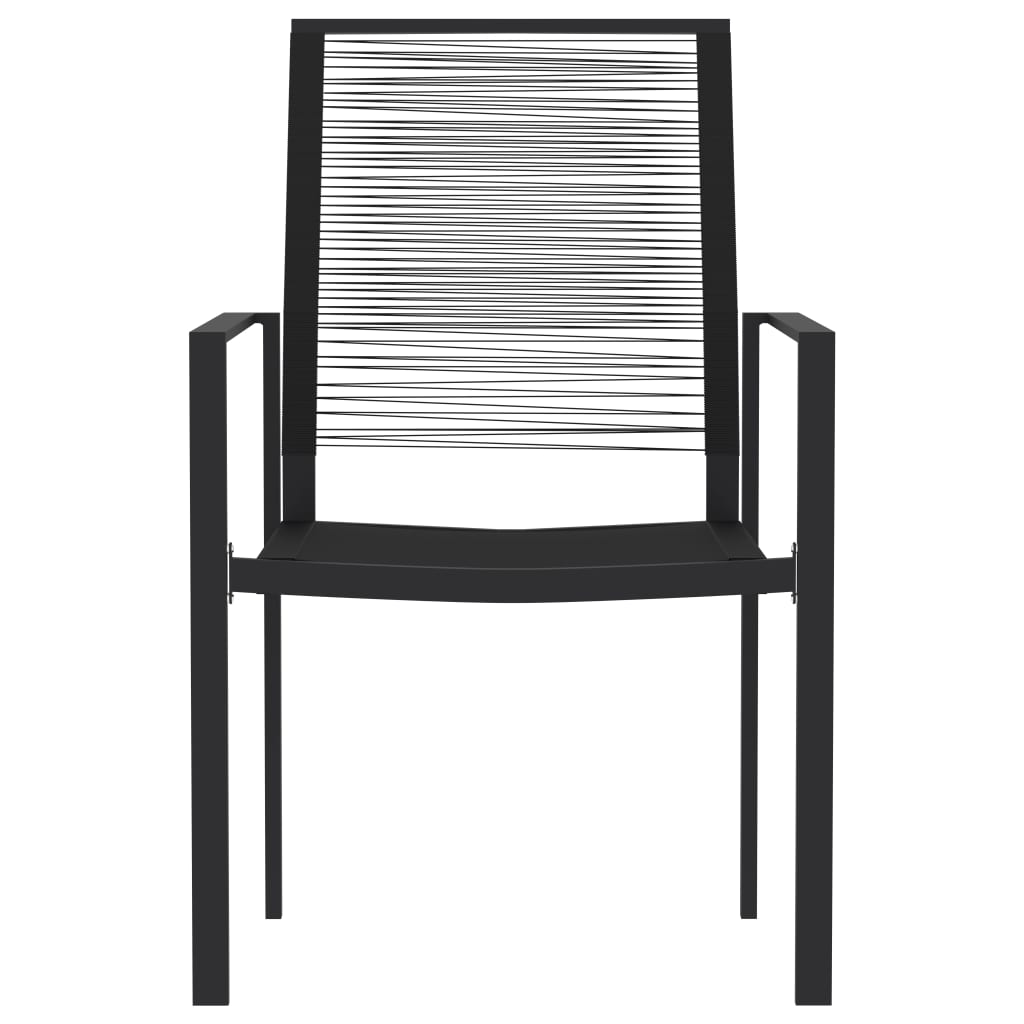 Dining Set | Black | Powder-coated steel | Large | Durable | Dining Set