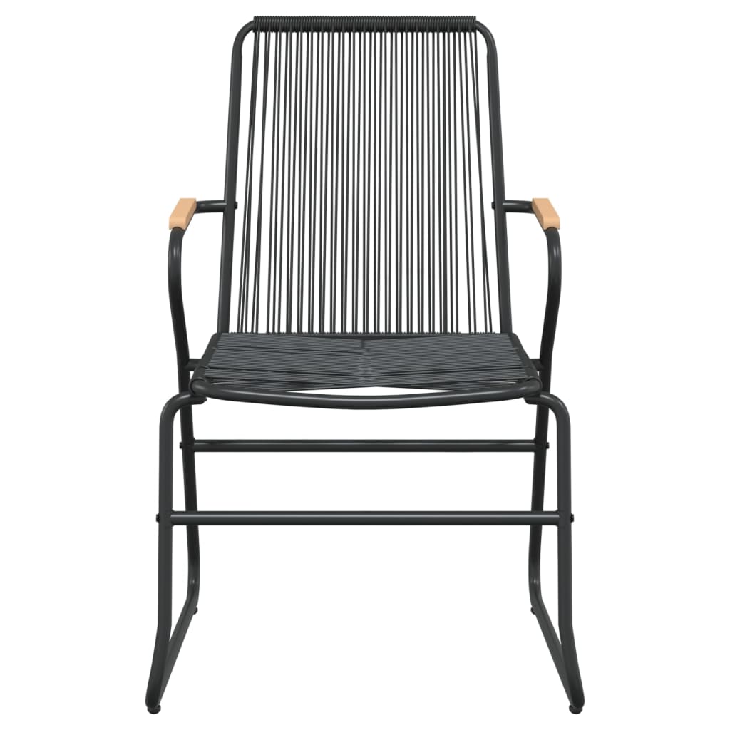 Garden Dining Set | Black | PVC Rattan, Powder-Coated Steel, Glass