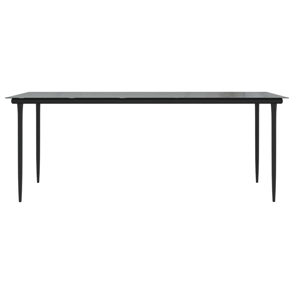Garden Dining Set | Black | PVC rattan, powder-coated steel, glass