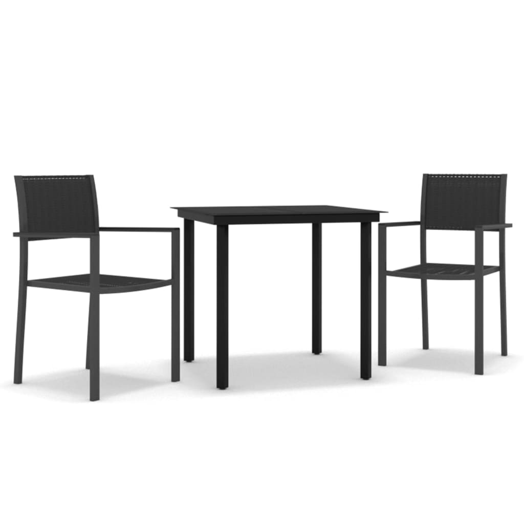 Garden Dining Set | Black | Powder-Coated Steel | Standard | Durable