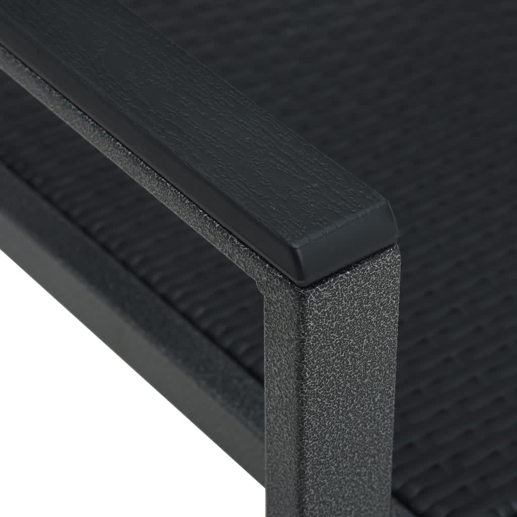 Garden Dining Set | Black | Powder-coated steel, plastic, glass