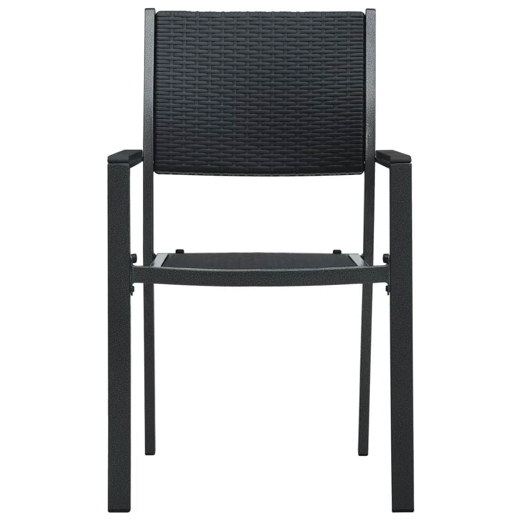 9 Piece Garden Dining Set Black