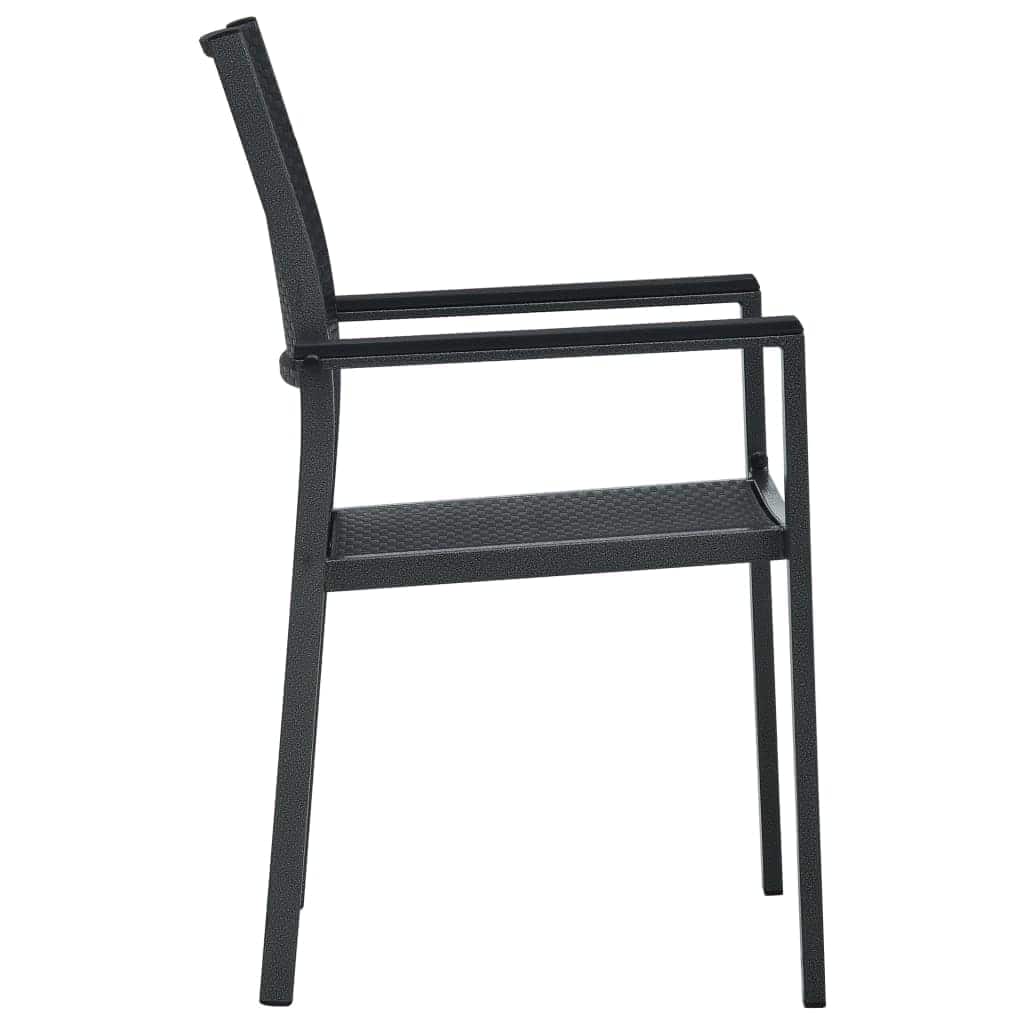 7 Piece Garden Dining Set Black and White