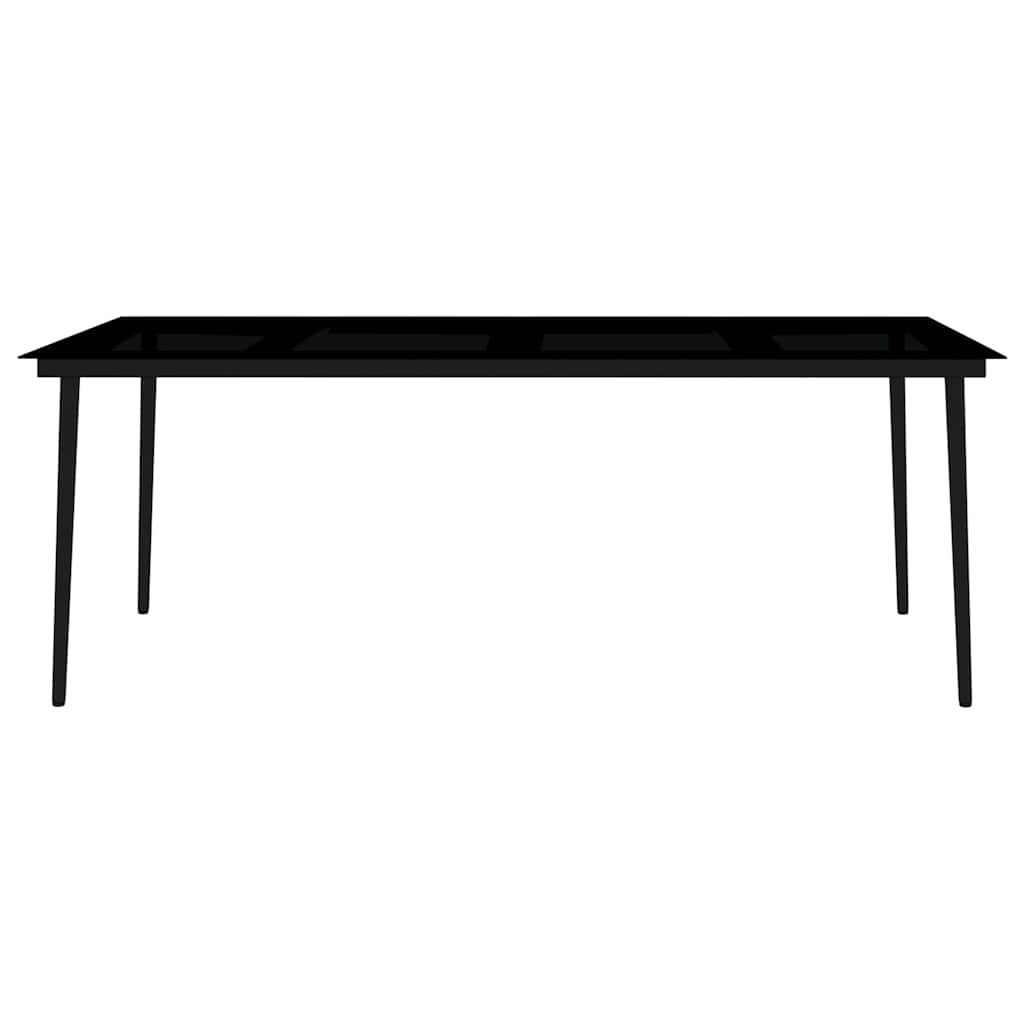 7 Piece Garden Dining Set Black and White