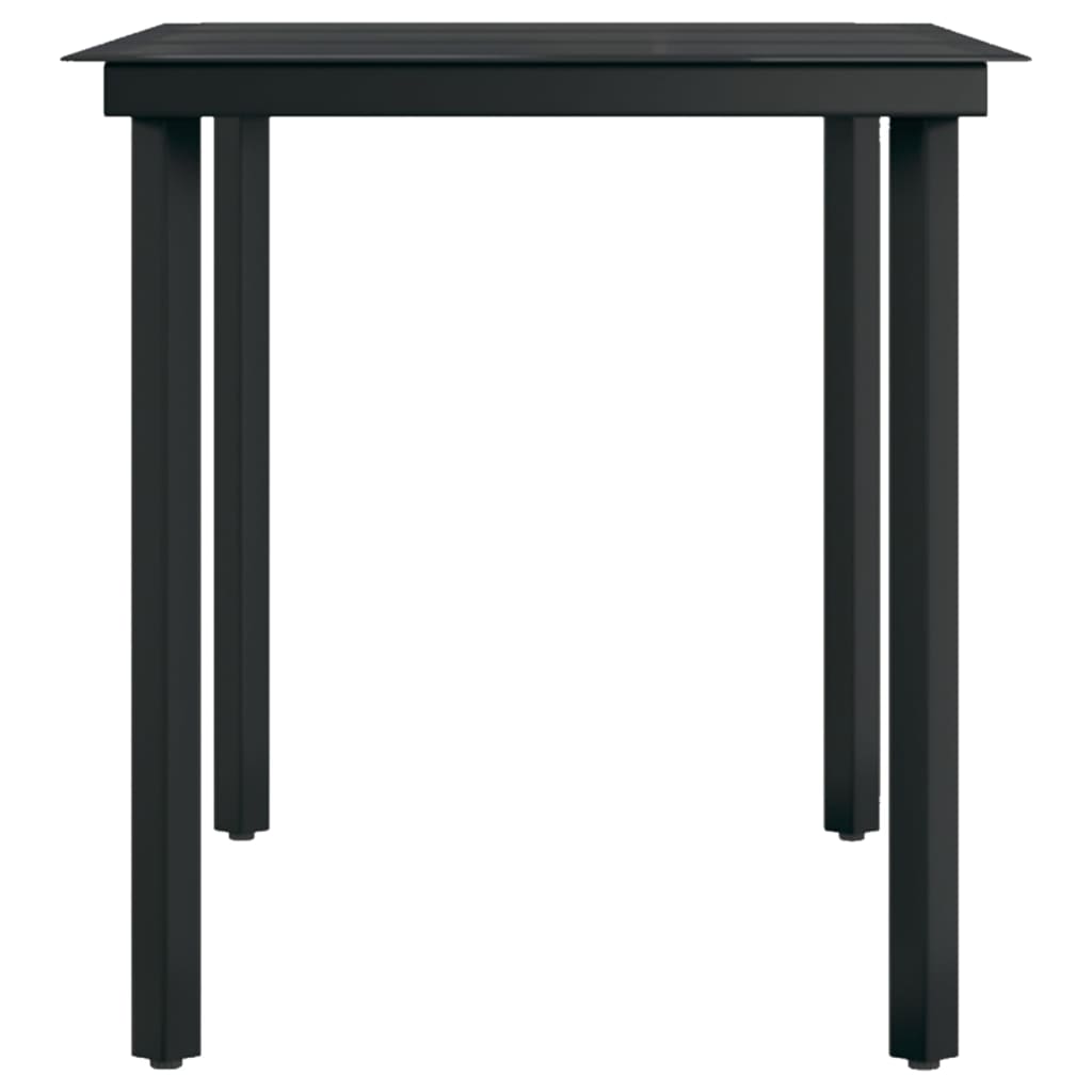 Garden Dining Set | Black | PE rattan, powder-coated steel, glass