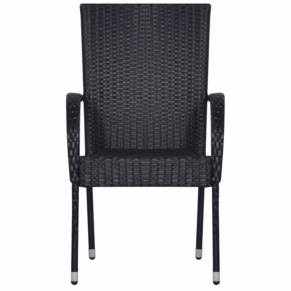 7 Piece Garden Dining Set Black