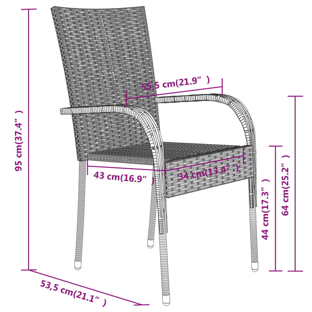 Garden Dining Set | Grey and Black