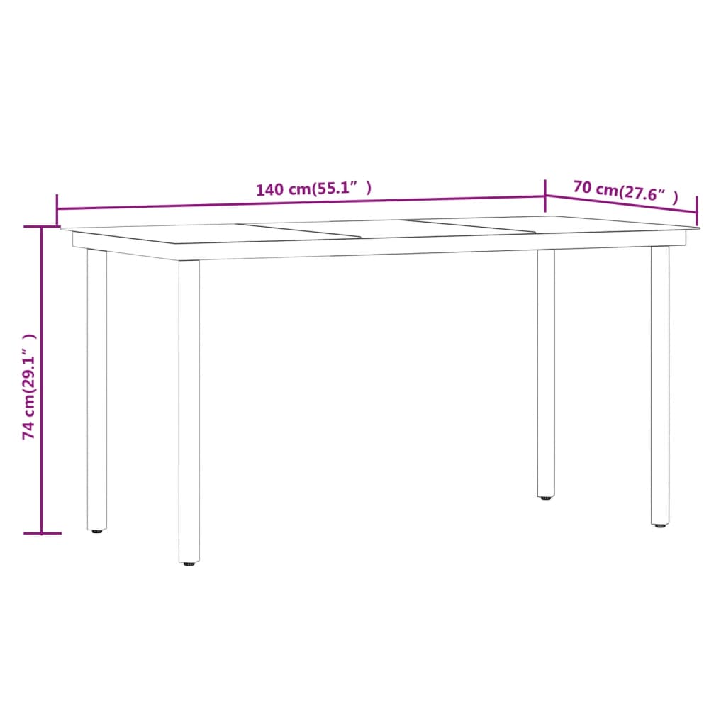 vidaXL 7 Piece Garden Dining Set Grey and Black