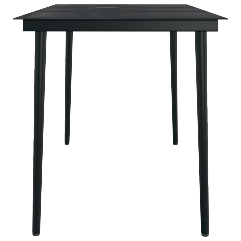 Garden Dining Set | Black | PE rattan, powder-coated steel, glass